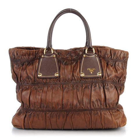 prada nappa print noce|PRADA Nappa Gaufre Antik Tote Noce .